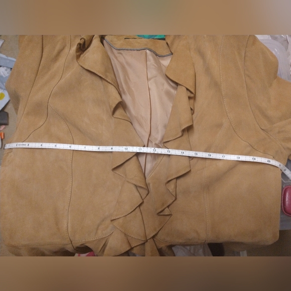 Elie Tahari Suede Ruffle Jacket - Picture 14 of 15